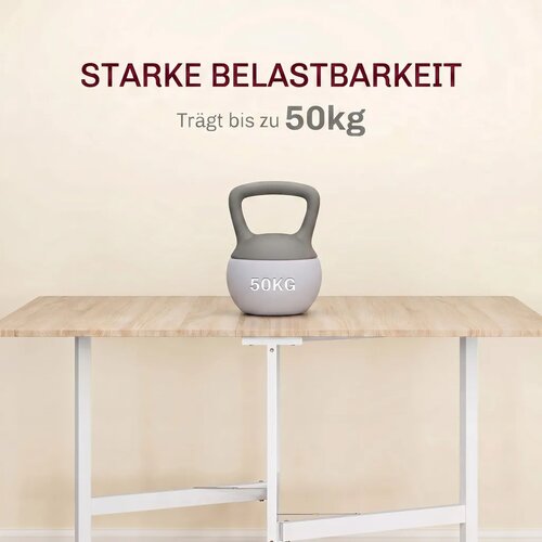  Sklopivi blagovaonski stol pogodan za do 6 osoba sa 6 kotačića i kočnicama za male prostore hrast Slike