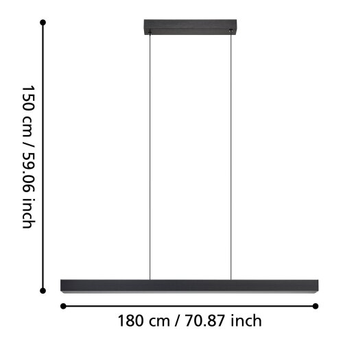 Eglo 390368 - led prigu&amp;scaron;iva luster na sajli montebuono LED/20W/230V 3000K crna Slike