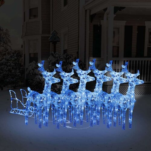  Božićni sobovi i saonice 320 LED žarulja akrilni Slike