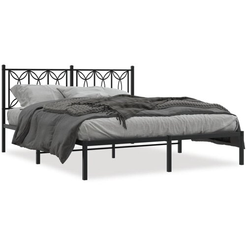 vidaXL Metalni okvir za krevet s uzglavljem crni 160x200 cm Cijene