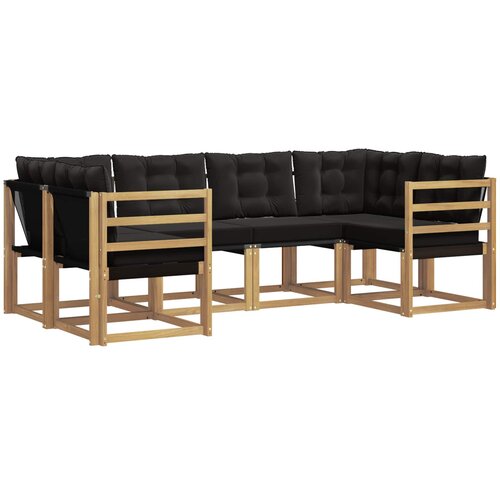 vidaXL Zunanja garnitura za sedenje z blazino 6 pcs Bela in črna, (5000281980) Cene