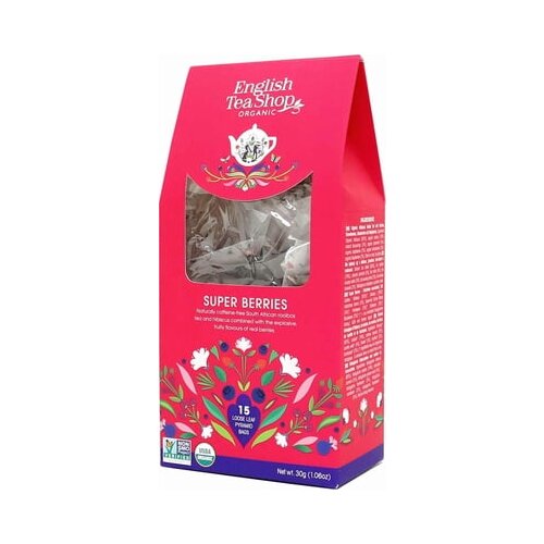 English Tea Shop Bio zeli&amp;scaron;čni čaj Super Berries - 15 piramidnih vrečk Slike