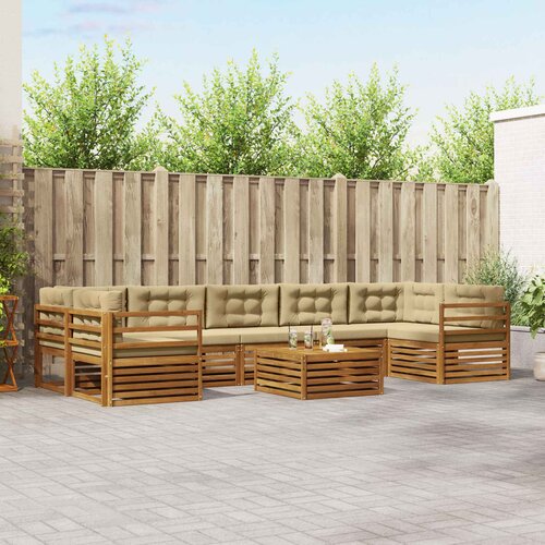  Set vanjskih sofa 8 kom. Prirodna i bež Cene