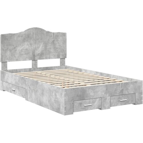  Krevetna konstrukcija s ladicama Betonski sivi 120 x 190 cm Slike