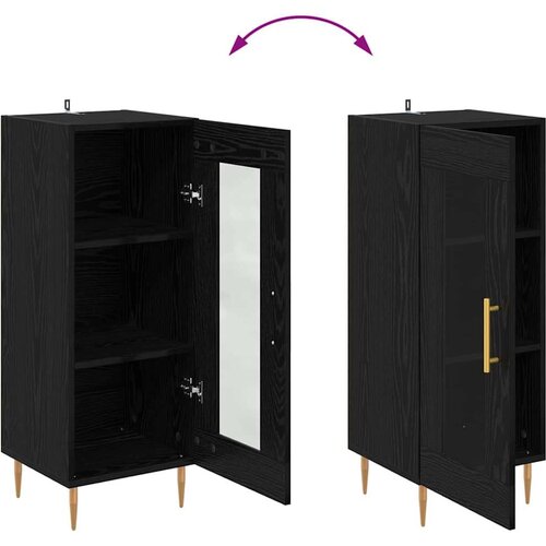 vidaXL Kreveta Crni hrast 34 x 34.5 x 90 cm Konstruirano drvo Cene