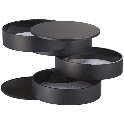 YAMAZAKI Crna katna kutija za nakit Tower, ⌀ 10 cm Slike