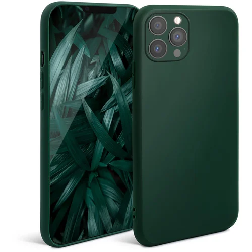 MOOZY Minimalist Silikonski ovitek Series za iPhone 13 Pro, polnočno zelena - mat zaključek, lahek ovitek za mobilni telefon, tanek, mehak zaščitni TPU ovitek z mat površino, (21029448)