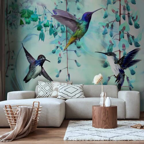 Foto tapeta - Flying Hummingbirds (Green) 294x210 Samoljepljiva Cene