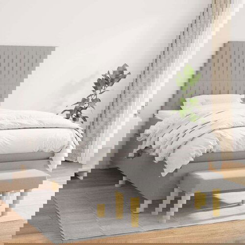  Box spring postelja z vzmetnico svetlo siva 90x200 cm blago, (20790619) Slike