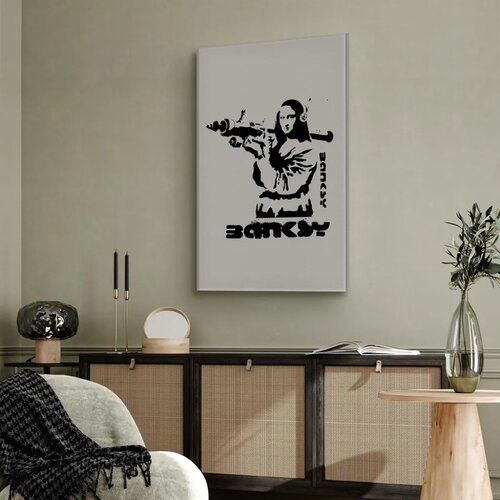  Slika - Contrast Duel (1-part) - Banksy on Mural with Mona Lisa 20x30 Standard Slike