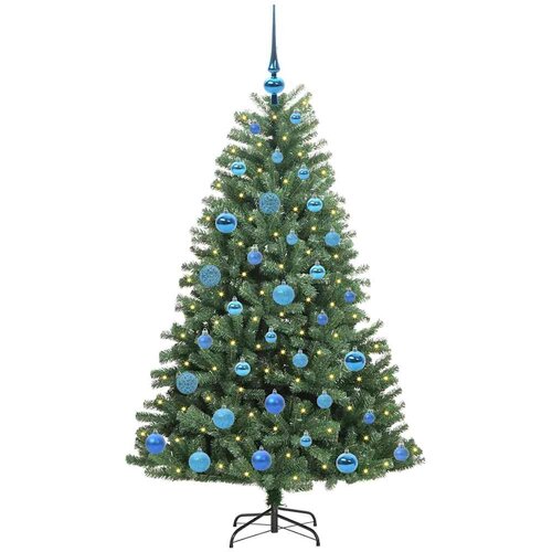  Umjetno božićno drvce s nogom Zelena 150 cm PVC i metal Slike