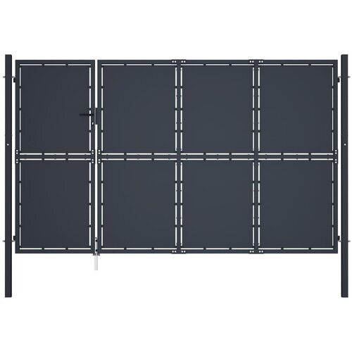 vidaXL Vrtna vrata iz jekla 350x150 cm antracitna Cene