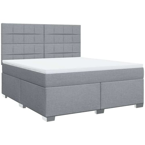 VidaXL Krevet s oprugama i madracem svjetlosivi 180x200 cm od tkanine Slike