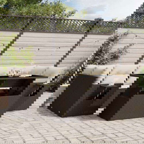  7-dijelni set vrtnih sofa od poliratana s jastucima smeđi Cijene