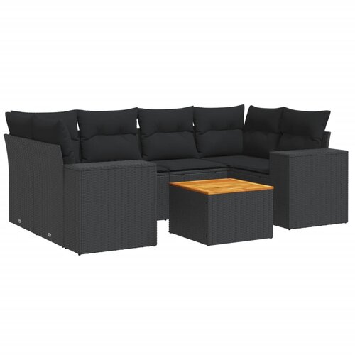  7-dijelni set vrtnih sofa od poliratana s jastucima Slike