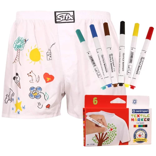 STYX Men's shorts classic rubber white + textile markers (AF1061)