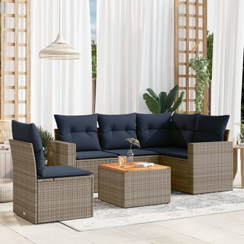 vidaXL 6-dijelni set vrtnih sofa od poliratana s jastucima sivi Cijene
