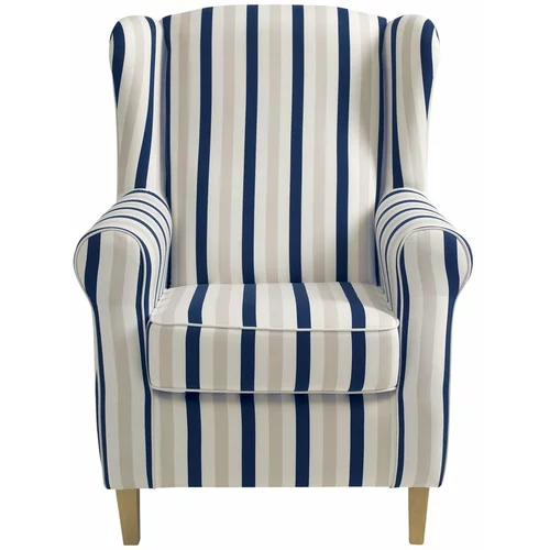 Max Winzer plavo-bijela prugasta fotelja Lorris