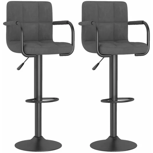 Barski stolčki 2 kosa temno siv žamet, (20624507)