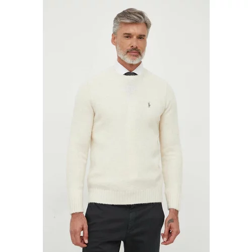 Polo Ralph Lauren Vuneni pulover za muškarce, boja: bež