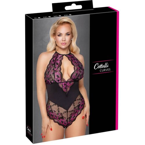 Cottelli Plus Size - cvjetno tijelo (crno-ljubičasto) - 4XL Cijene