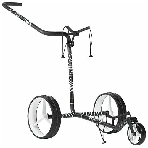 Jucad Carbon Zebra 3-Wheel White/Black Matt Ročni voziček za golf
