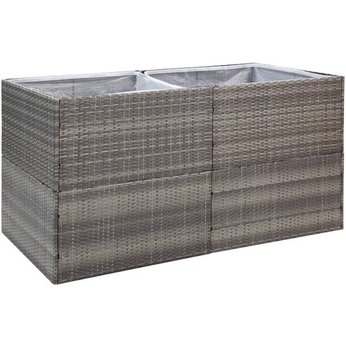 Maison Chic Vrtno cvetlično korito - Cvetlični Lonec sivo 157x80x80 cm poli ratan, (21789609) Slike