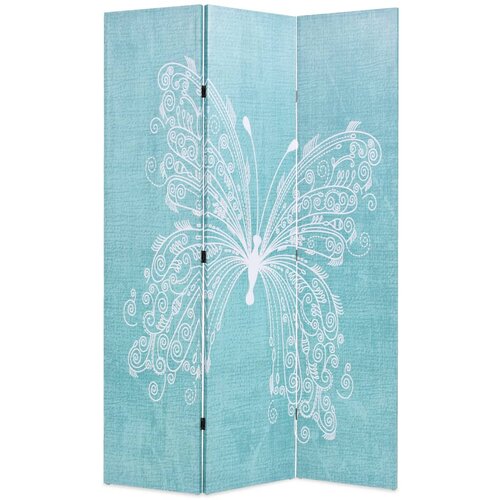 VidaXL Sklopiva sobna pregrada s uzorkom leptira 120 x 170 cm plava Slike