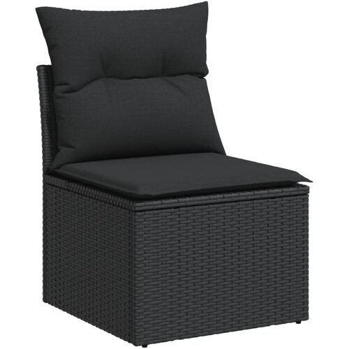  10-dijelni set vrtnih sofa s jastucima crni od poliratana Crna 70 x 62 x 69 cm Slike