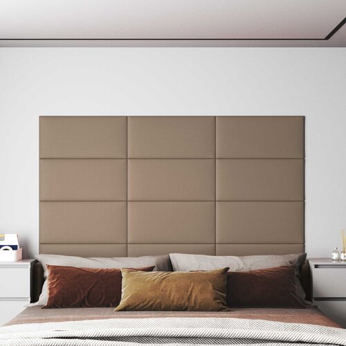  Zidna uzglavlja 12 pcs Boja cappuccina 60 x 30 cm tkanina Slike