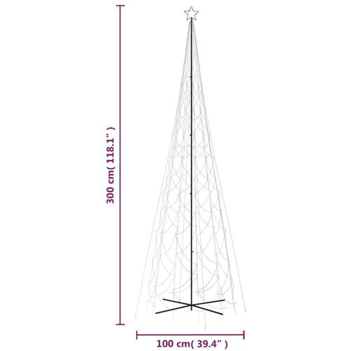 vidaXL Stožasto božićno drvce hladno bijelo 3000 LED žarulja 230x800cm Cijene