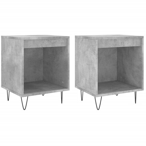 Maison Chic Dvo delni komplet Nočne omarice - Nočne mize betonsko siva 40x35x50 cm inženirski les, (21688759) Slike