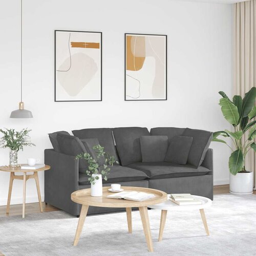  Modularna sofa s jastucima, korduro tkanina, tamno siva Cene