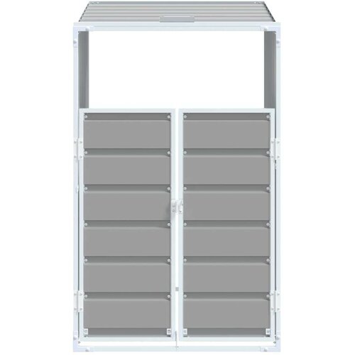 VidaXL Spremi&amp;scaron;te za jednu kantu za otpad siva 72x81x115 cm čelično Slike