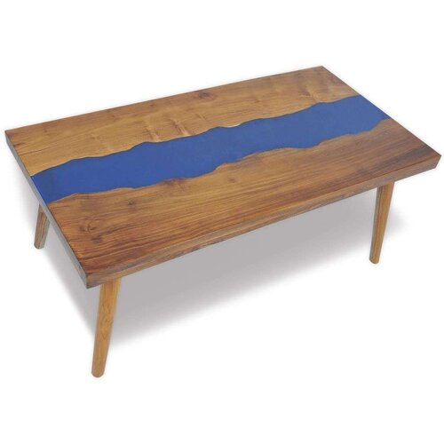  Klubska mizica iz tikovine in smole 100x50x40 cm Slike