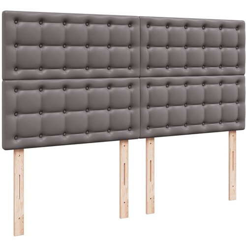  Krevet s oprugama i madracem sivi 180 x 200 cm od umjetne kože Slike