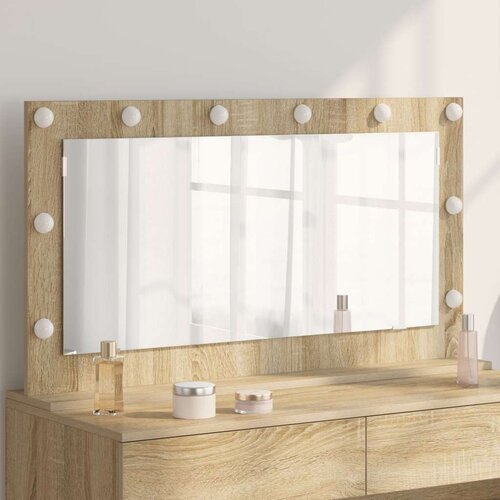vidaXL ogledalo za toalet Sonoma hrast MDF, Staklo 100 x 55 x 18 cm Cijene