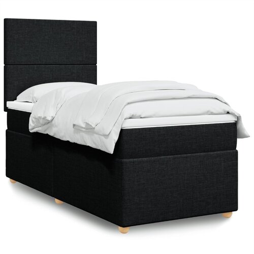 Box spring krevet s madracem crni 80 x 200 cm od tkanine Cijene