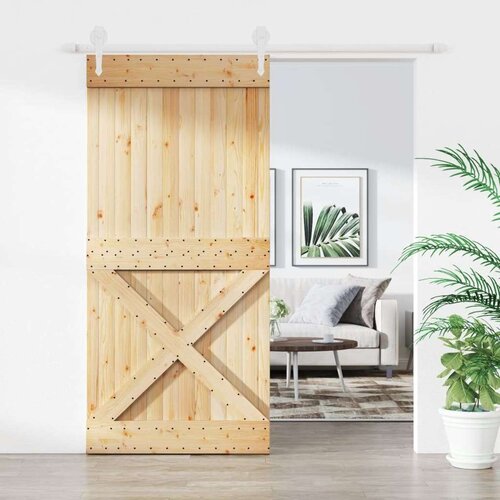  Klizna vrata s priborom za montažu 95 x 210 cm masivna borovina Cijene