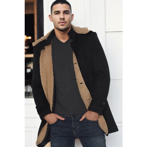 Dewberry PLT8399 SUEDE LOOK MEN'S COAT-PLAIN BLACK Cijene