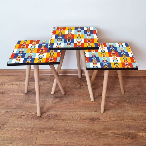 Hanah home 3Shp375 - Multicolor Multicolor Nesting Table (3 Pieces) Cene