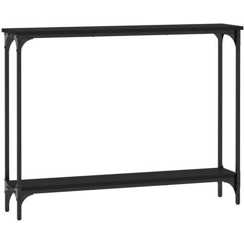 Maison Chic konzolna miza - miza ob steni črna 100x22,5x75 cm inženirski les, (21786180) Cene