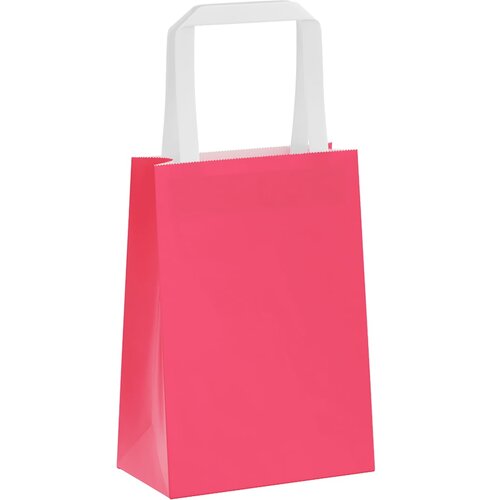  Papirnate vrećice 250 kom s ručkama ružičaste 15x8x21 cm Slike