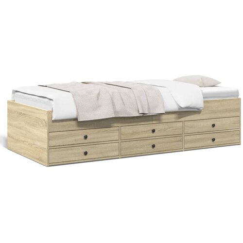 vidaXL Dnevni krevet s ladicama boja hrasta sonome 100 x 200 cm drveni Cijene