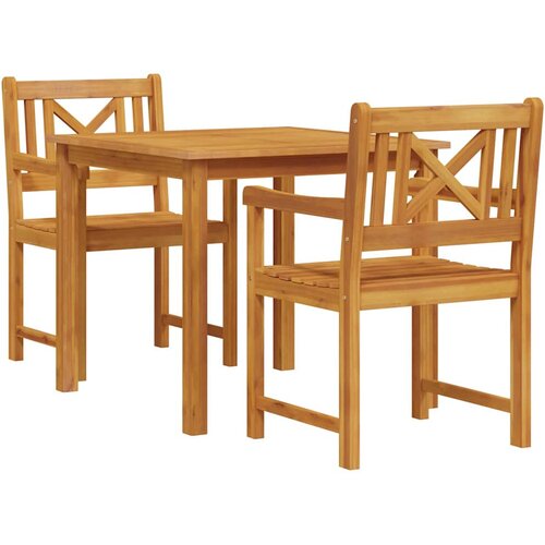  Vrtni set za objed 3 kom. Smeđa Čvrsto drvo akacije 85 x 85 x 74 cm Slike