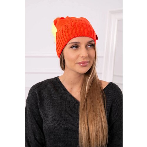 Kesi Cap with a pompom Judyta K347 orange Slike