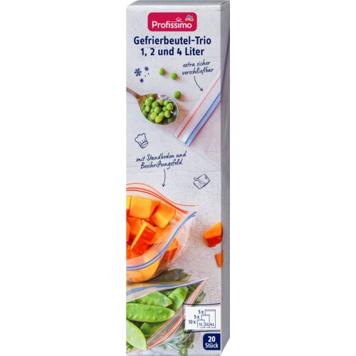 Profissimo trio kese za zamrzivač - 1L, 2L, 4L 20 kom Slike