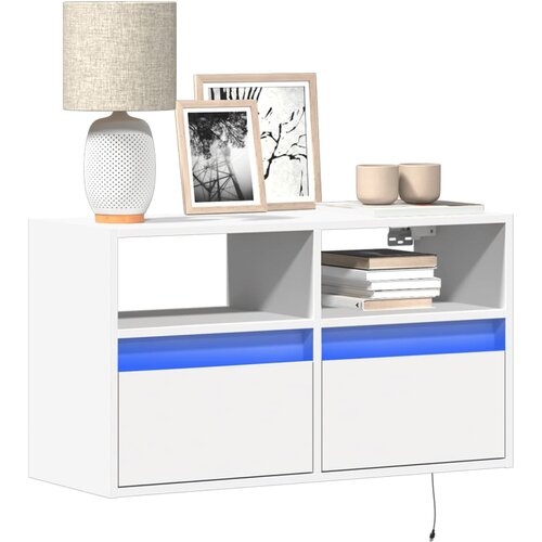  Zidni TV ormarić s LED svjetlima bijeli 80 x 31 x 45 cm Cene