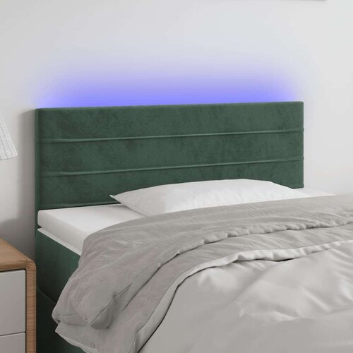  LED posteljno vzglavje temno zeleno 100x5x78/88 cm žamet, (20738322) Slike