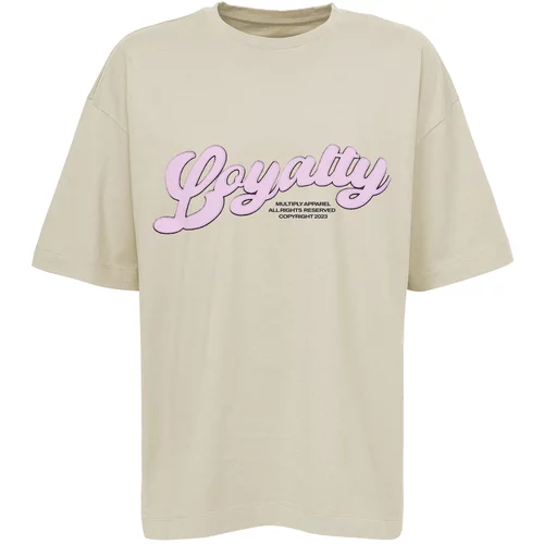 Multiply Apparel Majica 'Loyalty Puff' rjava / roza / črna